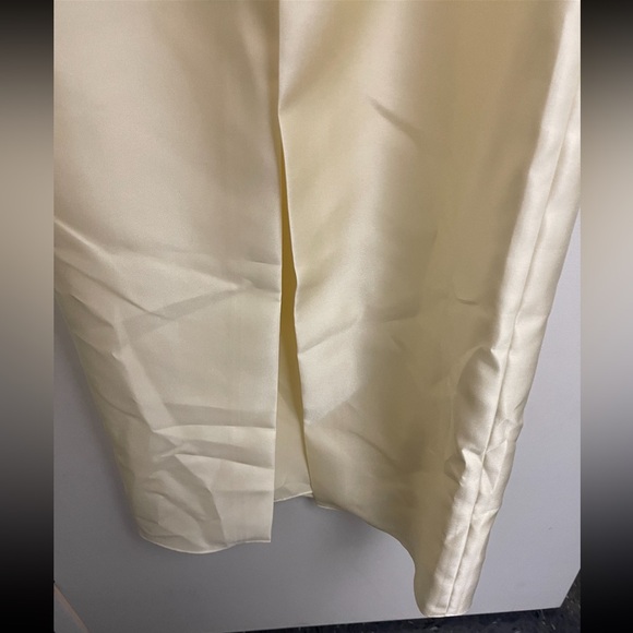 Dessy -Alfred Sung Butter Yellow Gown with Train- size 10 NWT - Picture 11 of 13